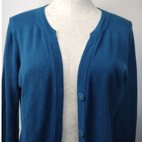Cabi #3368 Ever Cardigan Teal Snap Front Sweater Size Medium - Picture 7 of 16